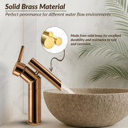 Plantex Pure Brass Wash Basin Tap/Basin Mixer Tap/Single Lever Pillar Tap for Wash Basin/Bathroom Faucet-(PVD Choco)