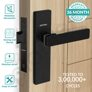 Plantex Heavy Duty Door Lock ÃƒÂ¢Ã¢â€šÂ¬Ã¢â‚¬Å“ Bathroom Door Lock/Mortise 8inch Keyless Plate Handle Set for Home/Bathroom/Store Room/Balcony/Office with Baby Latch (8116, DC-Black & Z-Black)