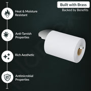 Plantex Smero Pure Brass Toilet Paper Roll Holder for Washroom/Tissue Holder/Toilet Paper Holder Stand for Bathroom/Kitchen/Bathroom Accessories - Aqua(Chrome)