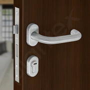 Plantex Aluminum Door Lock/Mortise Lock for Door/Robust Door Handle for Home with Lock Body & Cylinder - (Round, DTM-639-Satin)
