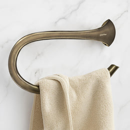 Plantex Smero Pure Brass Napkin Hanger for Bathroom/Hand Napkin Ring/Napkin Holder for Wash Basin/Bathroom Accessories - Contrive(Rich Antique)