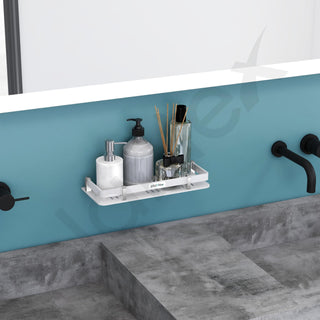 Plantex Deluxe Acrylic Bathroom Shelf (12x5 Inches, White, Matte)