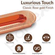 Plantex Sliding Door Handle/Concealed Handle for Sliding Door/224mm Concealed Handle for Wardrobe/Kitchen Cabinet - Pack of 2 (Rose Gold)
