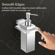 Plantex 304 Grade Stainless Steel Liquid Soap Dispenser/Shampoo/Handwash Dispenser for Washbasin/Bathroom Accessories - (Tesla, Chrome)