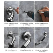 Plantex SS-304 Grade Bathroom Handle for Senior Citizen/Comfort Gripped Grab Bar for Toilet Senior Citizen - Pack Of 2 (Chrome & Black)