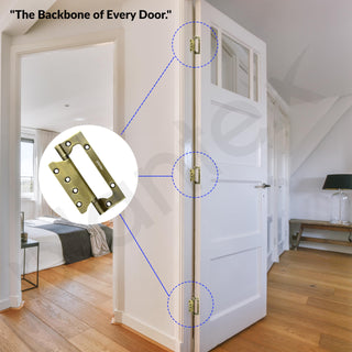 Plantex Butterfly Hinges for Door/Stainless Steel Door Hinges/Non-Mortise Hinges/5 Inch x 14 Gauge Hinges/2.5 mm Hinges for Home/Office/Hotel - Pack of 3 (Brass Antique)