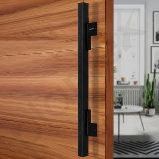 Plantex 17 Inch Main Door Handle for Wooden Doors - Pull-Push Handle Accessory (Pack of 1, Black)