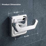 Plantex 304 Grade Stainless Steel Robe Hook/Hanger/Hook for Hanging Towel in Bathroom/Living Room - Decan (Chrome)