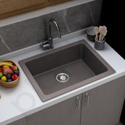 Plantex Quartz Acrylic Kitchen Sink/Undermount Sink for Kitchen with 10 Years Warranty by Plantex/Granite Single Bowl Kitchen Sinks with Coupling (Con-24x18 Inches)