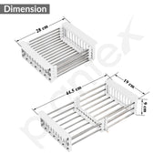 Plantex Sink Strainer Basket/Stainless Steel & ABS Plastic Vegetable Washing Sink Strainer/Kitchen Storage Rack Stand- Pack of 1 (White)