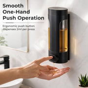 Plantex Liquid Soap Dispenser for Bathroom/ABS Plastic Refillable Soap Handwash Dispenser for Shampoo & Body Lotion - Ideal for Hotels/Hospitals/Restaurants/Offices - (Black)
