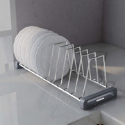 Plantex Stainless Steel Dish Rack/Plate Stand/Thali Stand for Modular Kitchen/Tandem Box Accessories - 10 Sections (Chrome/Pack of 1)