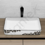 Plantex Ceramic Basin For Bathroom/Table Top Basin/Counter Top Basin For Restaurant/Hotel (24 X 14 X 11 Inch), Silver