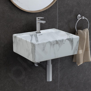 Plantex Tabletop Wash Basin for Bathroom/Designer Ceramic Basin/Rectangle Countertop Wash Basin/Home/Office (13 x 11.5 x 5 Inch)