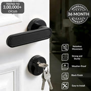 Plantex Door Lock Set with Keys/Mortise Door Lock for Home/Office/Hotel - Pack of 1 (OHMH-21, Z-Black & PVD Black)