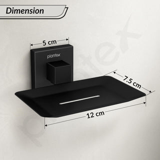 Plantex Soap Holder for Bathroom/Stainless Steel Soap Stand/Soap Case/Soap Dish/Bathroom Accessories - Aqua (Black)