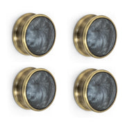 Plantex Knobs for Drawers/Drawer Knobs/Round Knob for Cabinets/Pull-Push Knob for Kitchen/Bedroom Drawers - Pack of 4 (Brass Antique)