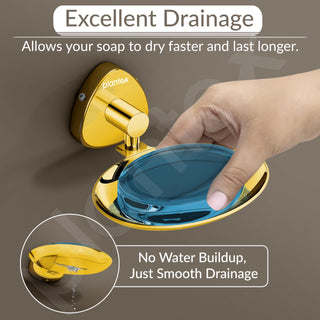 Plantex J4 Stainless Steel Wall Mounted Soap Holder for Bathroom/Soap Holder for Kitchen/Soap Stand for Bathroom/Bathroom Accessories (PVD Gold Finish) Angel