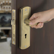 Plantex Heavy-Duty Door Lock Set - Main Door Lock Handle Set/Mortise Lock with 3 Keys, Pack of 1 (8130-Brass Antique)