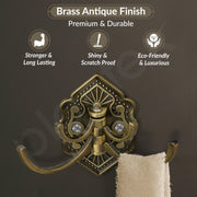 Plantex Antique Robe Hook/Cloth-Towel Hanger/Door Hanger Hook/wall hangers for clothes/robe hooks for bathroom accessories - (Brass-Zinc)