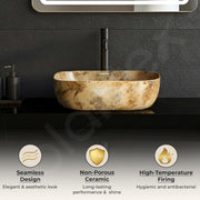 Plantex Basin for Bathroom/Ceramic Table Top/Counter Top Wash Basin (Alpha -NS-137, 18 x 13 x 5.5 Inch)