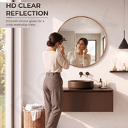 Plantex Aluminium Frame Mirror for Wall/Round Wall Mount Mirror for Bedroom/Dressing Room/Living Room/Entryway - (Dia- 20in - Rose Gold)