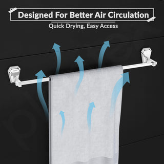 Plantex Towel Rod for Bathroom/304 Grade Stainless Steel Towel Bar/Towel Stand/24 Inch Towel Hanger/Bathroom Accessories - Pack of 1 (PM-2402, Chrome)