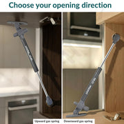 Plantex 10 Inch Soft Close Hydraulic Gas Spring Stay Strut Pneumatic Lift Support/Cabinet Hinges Support/Capacity 15 KGS (150 N) - Pair of 1 (2 Pcs) (Silver)