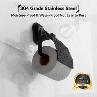 Plantex Toilet Paper Holder for Bathroom/304 Grade Stainless Steel Tissue Paper Roll Holder/Bathroom Accessories - Pack of 1 (PMB-2410, Z-Black)