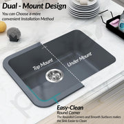Plantex UV Protected Kitchen Sink/Single Bowle Sink For Home/Matt German Engineered Technology Quartz Sink For Kitchen (Smoke Grey-18X24 Inch)