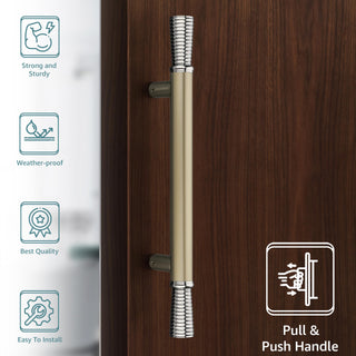 Plantex Door Handle for Main Door/14 Inch Main Door Handle/Pull-Push Handle for Home/Office/Hotel - Pack of 1 Satin White - Chrome Finish (3 Years Warranty)