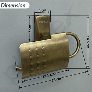 Plantex Brass 304 Grade Stainless Steel Crystal Toilet Paper Holder/Tissue Paper Roll Holder for Bathroom - (Brass Antique)