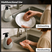 Plantex Ceramic Soap Dispenser with Scruber/Liquid Soap Dispenser/Sink Dish Washing Soap Dispenser Set/Soap Dispenser for Wash Basin Ceramic - Bathroom Accessories