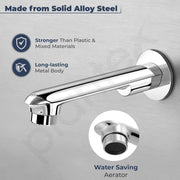 Plantex Bath Tub Spout with Wall Flange/Single Lever Spout/High Flow Tap for Bathroom/Kitchen - (Chrome)