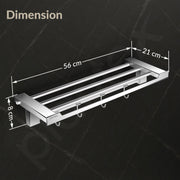 Plantex Towel Rack for Bathroom/304 Grade Stainless Steel Towel Bar/24 Inch Towel Hanger/Towel Stand/Bathroom Accessories - Pack of 1 (Tesla - 2706, Chrome)