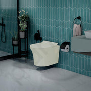 Plantex Platinum Ceramic Wall Hung Western Commode/Rimless Washdown Commode for Toilet/Western Toilet With Soft Close Toilet Seat - P Trap (Thunder)