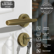 Plantex Main Door Lock Set/Door Lock for Home/Mortise Lock with Brass Lock Body & Cylinder (7135, Brass Antique)