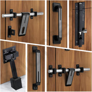 Plantex Stainless Steel Door Kit for Single Door/Door Accessories (10-inch Al-Drop,8-inch Latch,2 Handles,7-inch Tower Bolt and 4-inch Door Stopper-(Chrome & Z-Black)