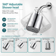Plantex ABS Square Head Shower/4 Inch Overhead Rain Shower for Home/Hotel/Adjustable Shower Head for Bathroom - Pack of 1 (Chrome, 9011)