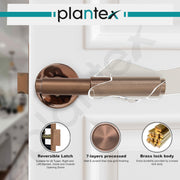 Plantex Heavy Duty Door Lock – Bathroom Door Lock/Mortise Keyless Handle Set for Home/Bathroom/Store Room/Balcony/Office with Baby Latch (603 - PVD Rose Gold)