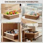 Plantex Wicker Basket for Storage/Wicker Basket for Modular Kitchen/Pull Out Wicker Storage Basket- Pack of 1 (20 x 16.5 x 8 inch)
