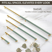 Plantex Stainless Steel & Aluminium Cabinet Handle/900mm Wardrobe Handle for Home/Cupboard Door Pull-Push Handles for Hotel/Office - Pack of 1 (Green & Gold)