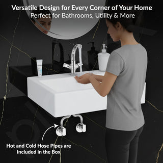 Plantex Pure Brass Wash Basin Tap/Sink Mixer Tap Hot and Cold/Pillar Spout for Wash Basin/Kitchen Mixer Tap-7 Year Warranty (Chrome)