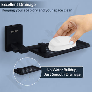 Plantex 304 Grade Stainless Steel Soap Holder for Bathroom/Soap Case/Soap Tray/Bathroom Accessories - Senso (Black)