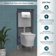 Plantex Push-Plate/Flush Plate for Toilet/Mechanical Dual-Flush Plate/Water Saving Technology - Pack of 1 (4519, Chrome)