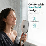 Plantex ABS Hand Shower for Bath/Self Cleaning Hand Shower/Rectangle Shower Head for Home & Hotel/Handheld Shower Without Hose Pipe - (Chrome, H326)