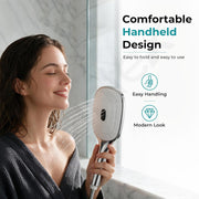 Plantex ABS Hand Shower for Bath/Self Cleaning Hand Shower/Rectangle Shower Head for Home & Hotel/Handheld Shower Without Hose Pipe - (Chrome, H326)