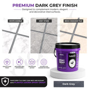 Plantex Lexora Epoxy Grout/3-Part Epoxide Resin Tile Grout/Floor & Wall Tiles Joints/Waterproof & Stain Proof/Bathroom & Industrial Use - 1 kg (Dark Grey)