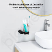 Plantex Tumbler Holder for Bathroom/Aluminium Toothbrush Holder/Bathroom Accessories - Pack of 1 (Black)