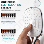 Plantex ABS Hand Shower for Bath/Self Cleaning Hand Shower/Rectangle Shower Head for Home & Hotel/Handheld Shower Without Hose Pipe - (Chrome, H326)